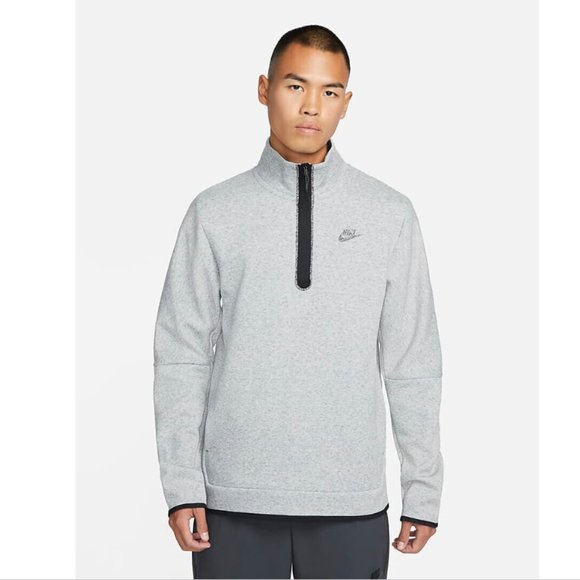 Nike Sportswear Tech Fleece Men's 1/2-Zip Top Heather Grey size Large - Picture 3 of 8
